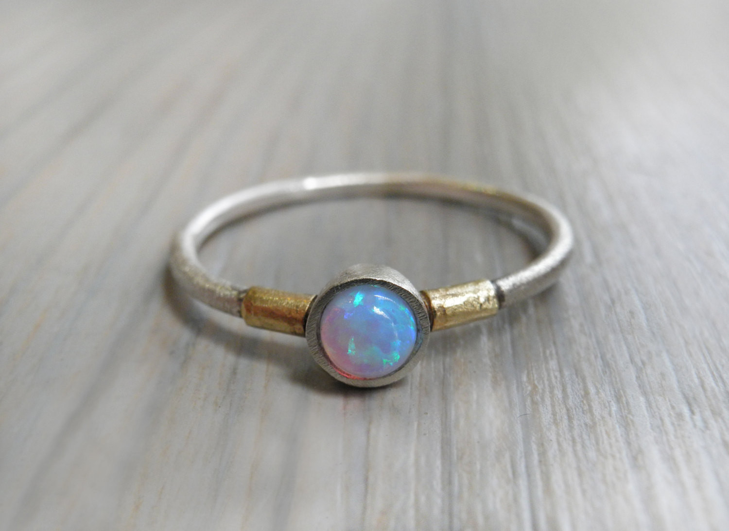 Minimalist Wedding Rings
 Opal Engagement Ring Minimalist Ring Sterling Silver and