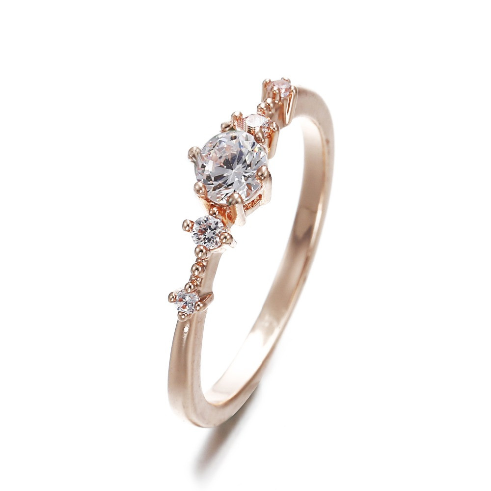 Minimalist Wedding Rings
 Simple Crystal Ring for Women Minimalist Rhinestone Ring
