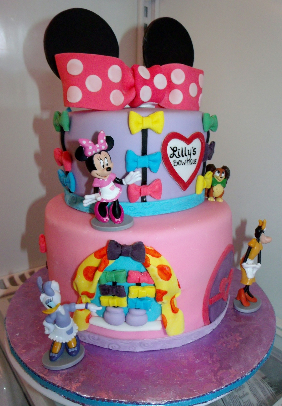 Minnie Mouse Birthday Cake Ideas
 Minnie Bow Tique Birthday Cake CakeCentral
