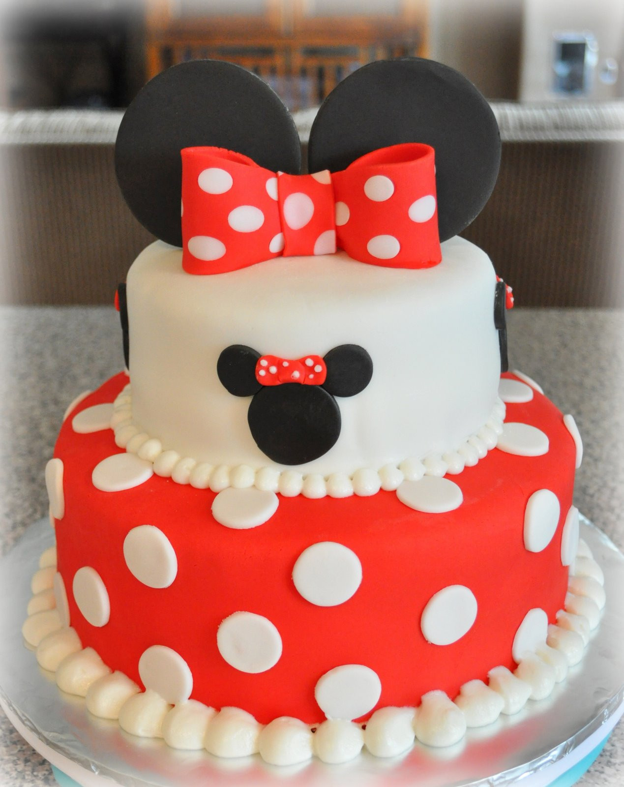 Minnie Mouse Birthday Cake Ideas
 just being Judy 2 Tier Minnie Cake