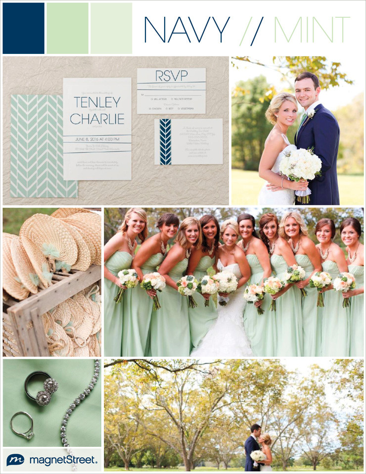 Mint Wedding Colors
 Mint and Navy Wedding Inspiration For FallMint and Navy