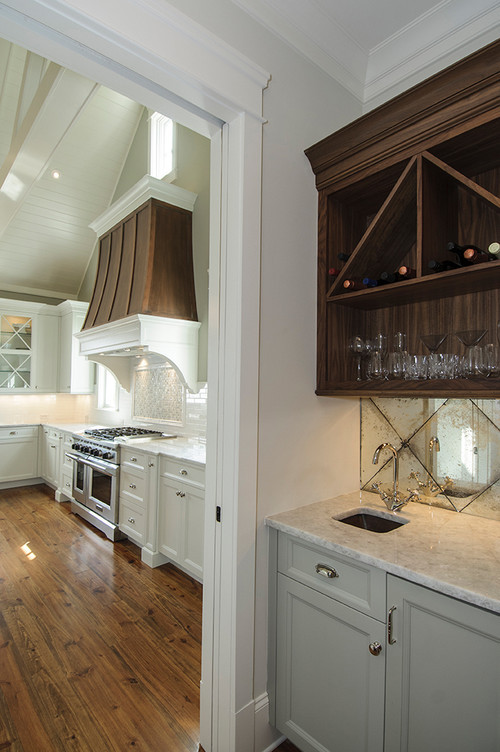 Mirrored Kitchen Backsplashes
 I Can’t Resist… this Antiqued Mirror Tile Backsplash