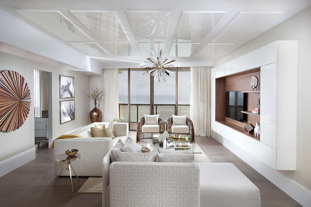 Modern Contemporary Living Room
 Urbane Miami Home Brings Chic Sophistication to Coastal Style