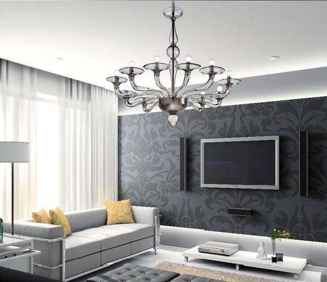 Modern Living Room Chandelier
 Murano Glass Lighting and Chandeliers Location Shotsd