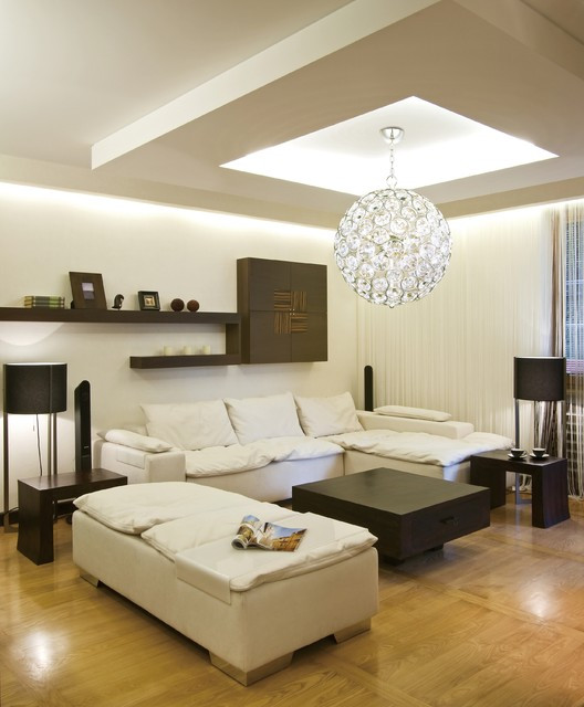 Modern Living Room Chandeliers
 Brilliant Round Crystal Pendant Ball Chandelier Modern