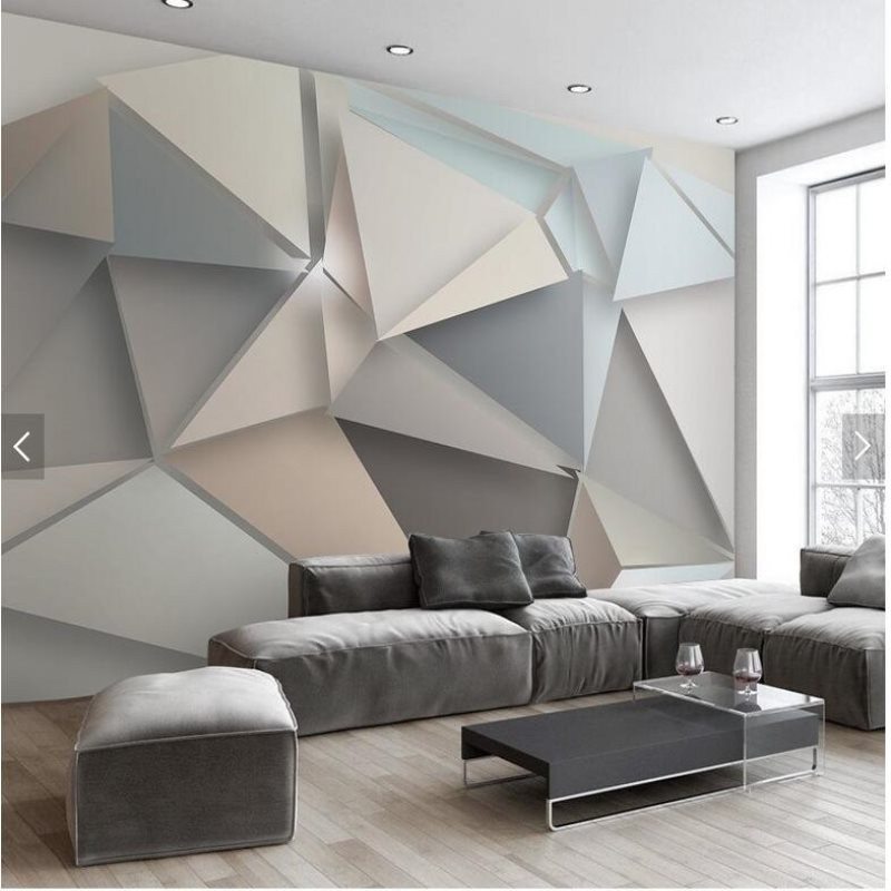 Modern Living Room Wallpaper
 3d stereo triangle modern minimalist style wallpaper