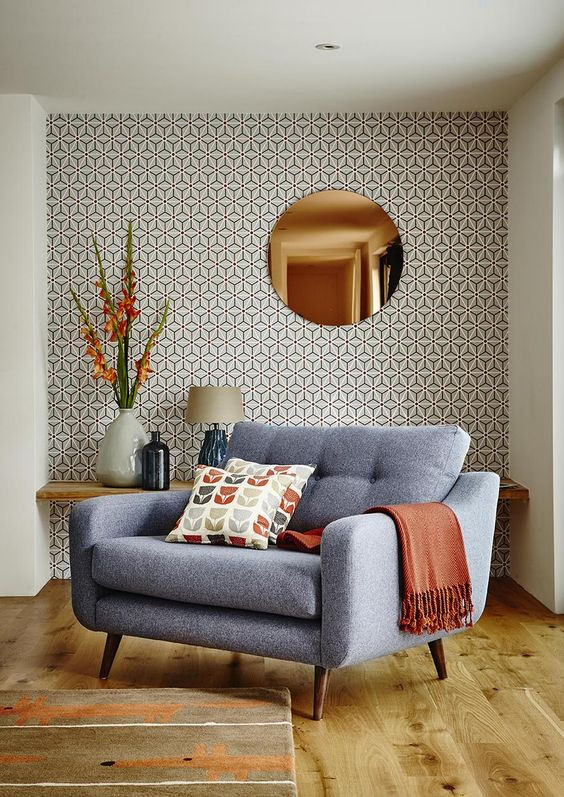 Modern Living Room Wallpaper
 Decorating With Retro Wallpaper 32 Eye Catchy Ideas