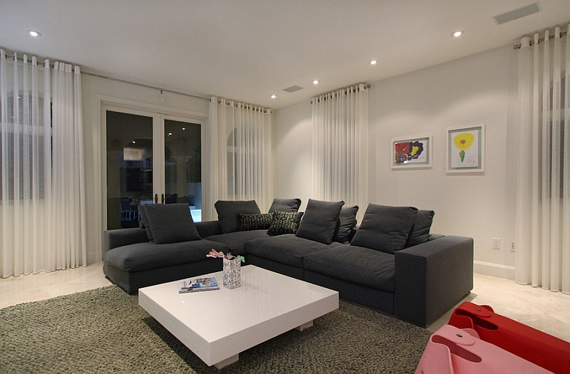 Modern Look Living Room
 Sheer Curtains Ideas Design Inspiration