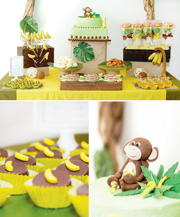 Monkey Birthday Decorations
 Monkey & Banana First Birthday Party Hostess with the