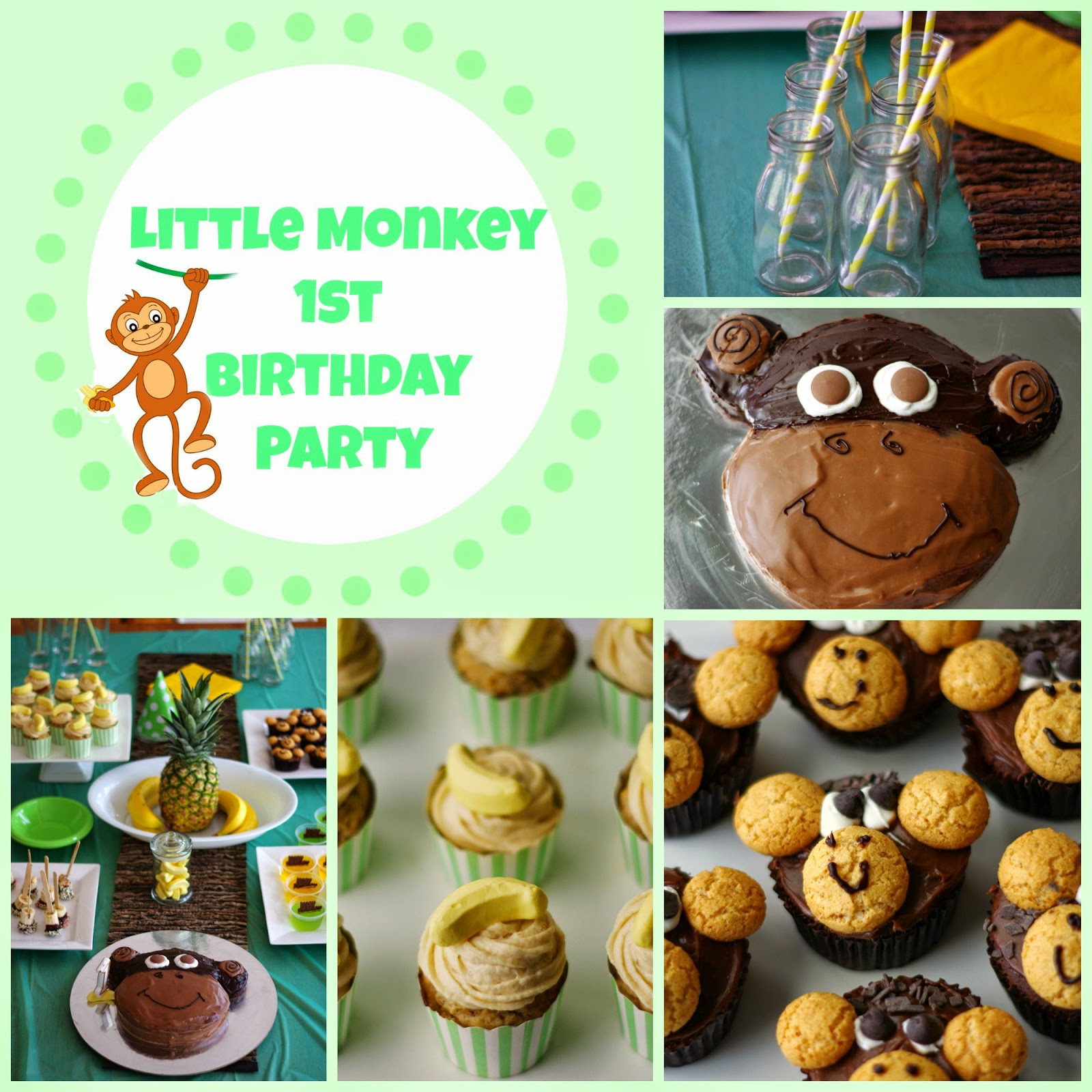 Monkey Birthday Decorations
 the nOATbook Little Monkey 1st Birthday Party