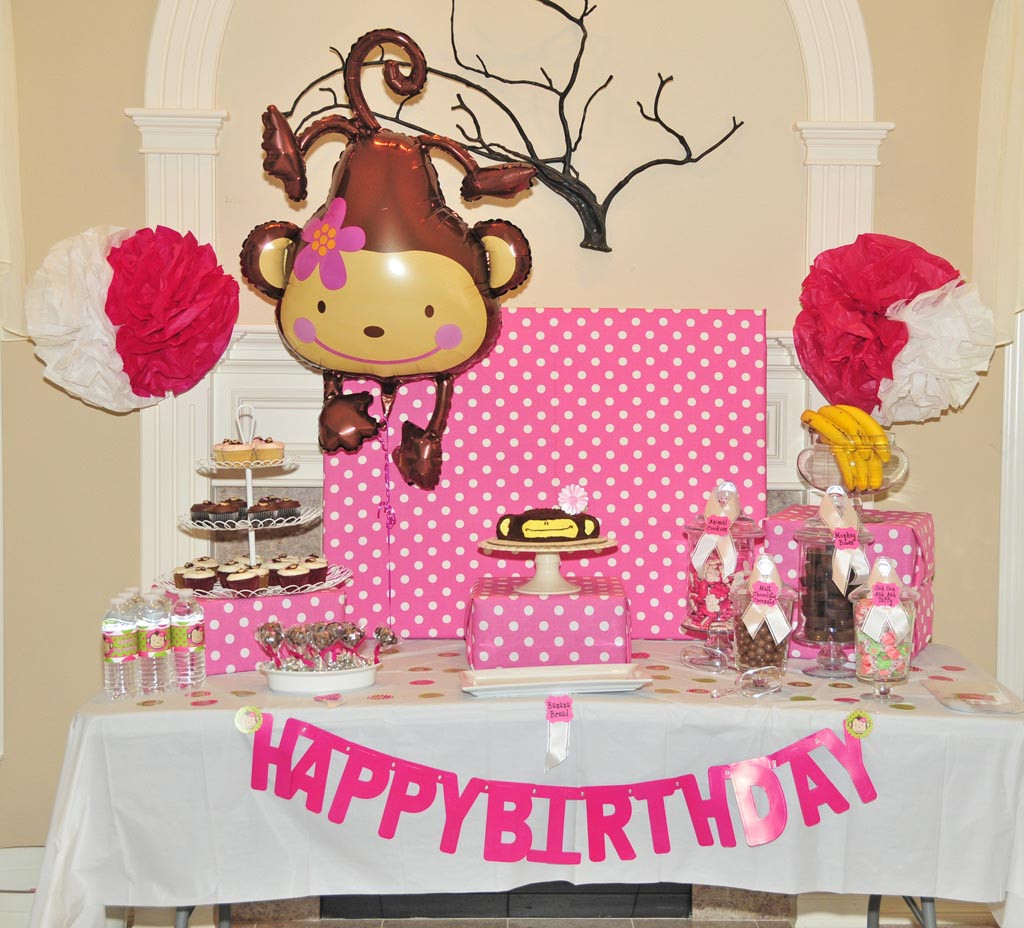 Monkey Birthday Decorations
 Girl Monkey Birthday Party