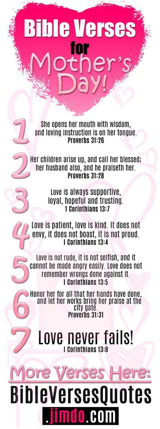Mother Day Bible Quotes
 17 Best images about Mother s Day verses on Pinterest