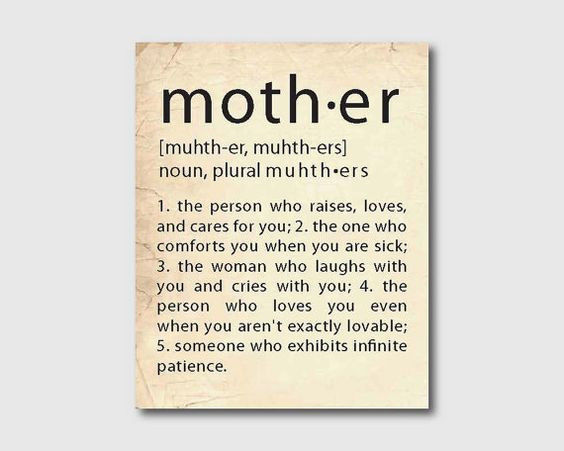 Mother Definition Quote
 Mother s Day Wall Art Mother Definition Typography Word