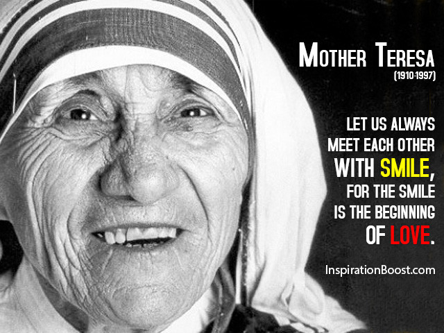 Mother Teresa Quotes Smile
 Mother Teresa Smile Quotes