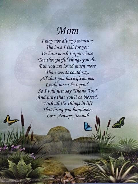 Mother'S Day Card Quotes
 PERSONALIZED MOM POEM INEXPENSIVE GIFT FOR MOTHER S DAY