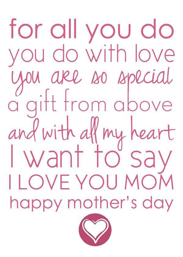Mother'S Day Card Quotes
 mother s day poems for kids