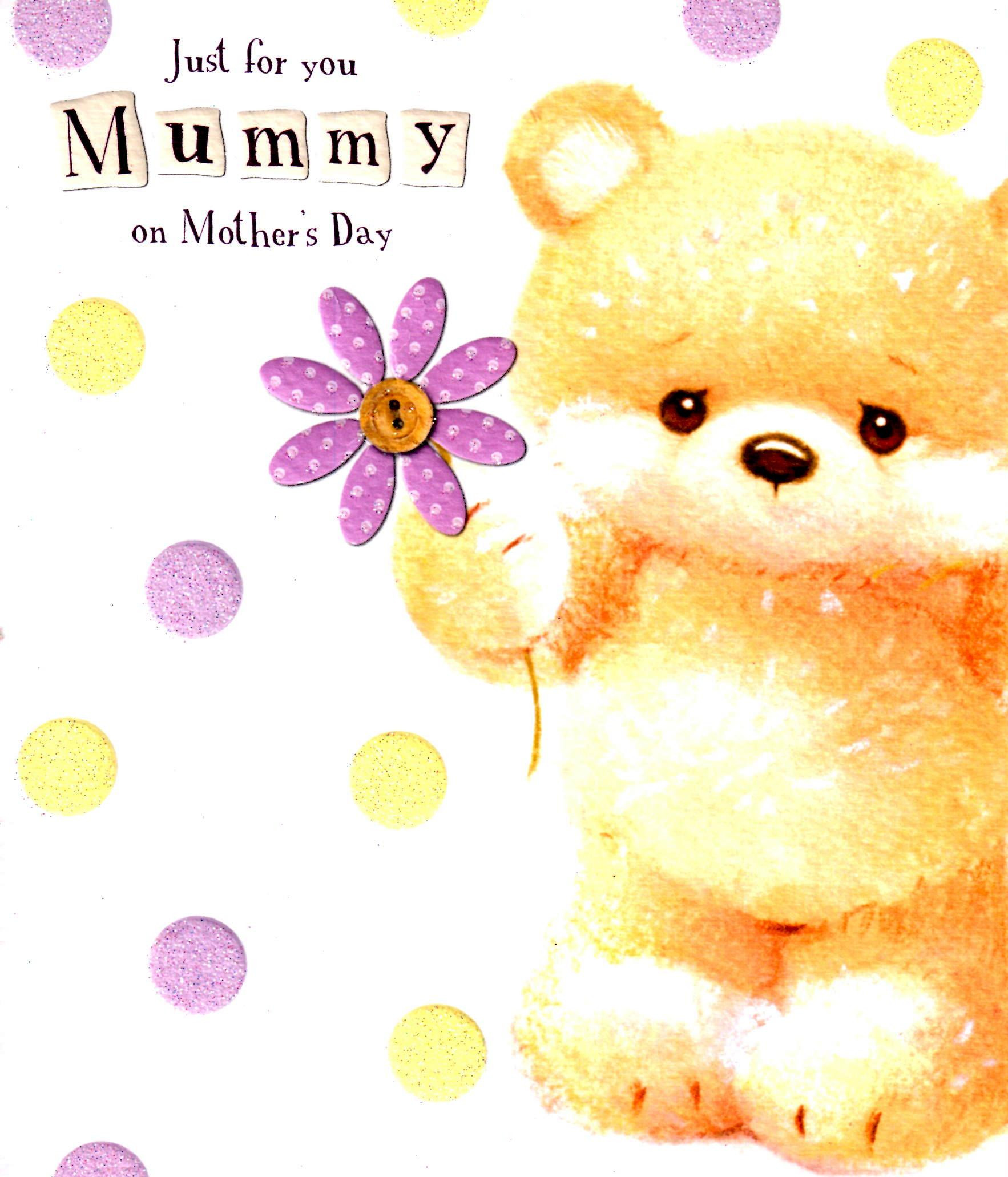 Mother'S Day Cupcakes
 Just For You Mummy Happy Mother s Day Card Cute Bear