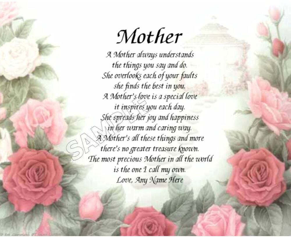 Mother'S Day Dessert
 MOTHER FLORAL PERSONALIZED ART POEM MEMORY BIRTHDAY MOTHER