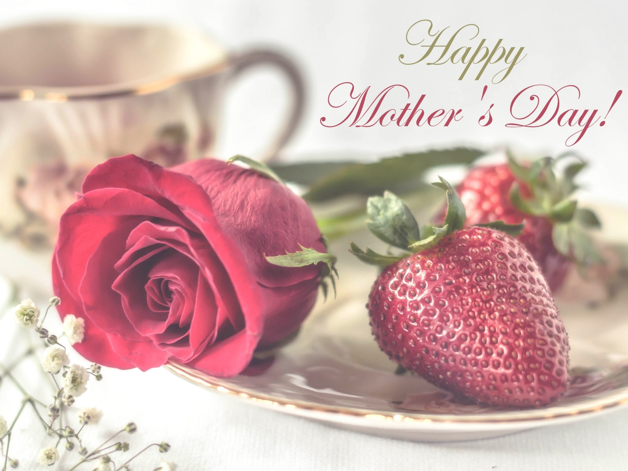 Mother'S Day Desserts
 Wallpaper Happy Mother s Day Rose flower Strawberry