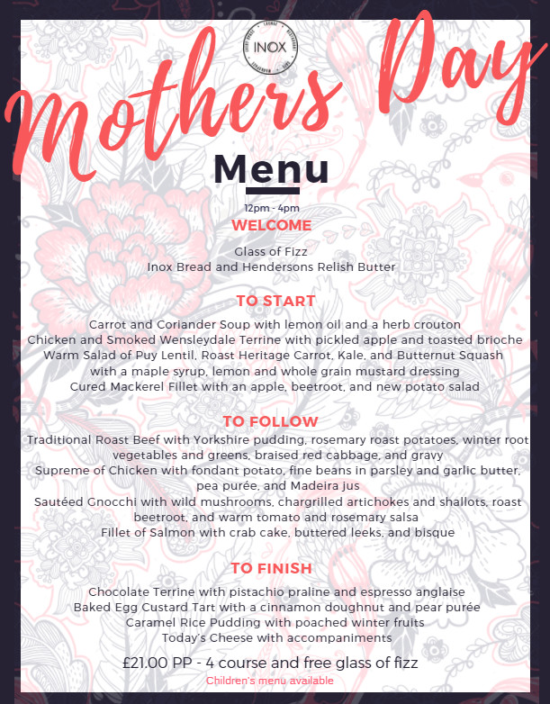 Mother'S Day Dinner Menu
 Mother s Day