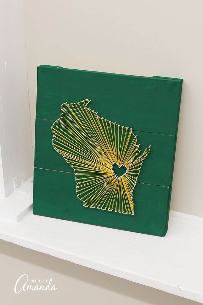 Mother'S Day Gift Ideas Out Of State
 State String Art Wisconsin Green Bay Packer fans will