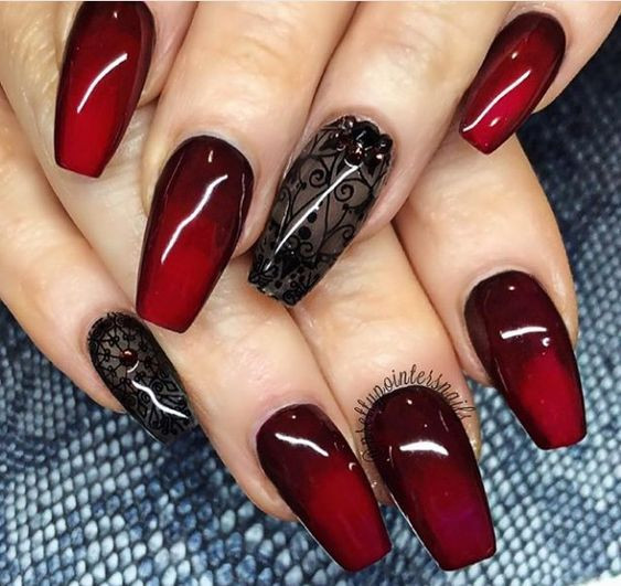 Nail Designs Black And Red
 Red and Black Nail Designs