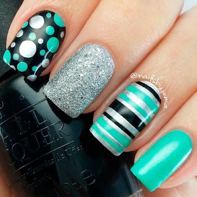 Nail Designs With Lines And Dots
 33 Sweet Aqua Nails Ideas To Give A Try