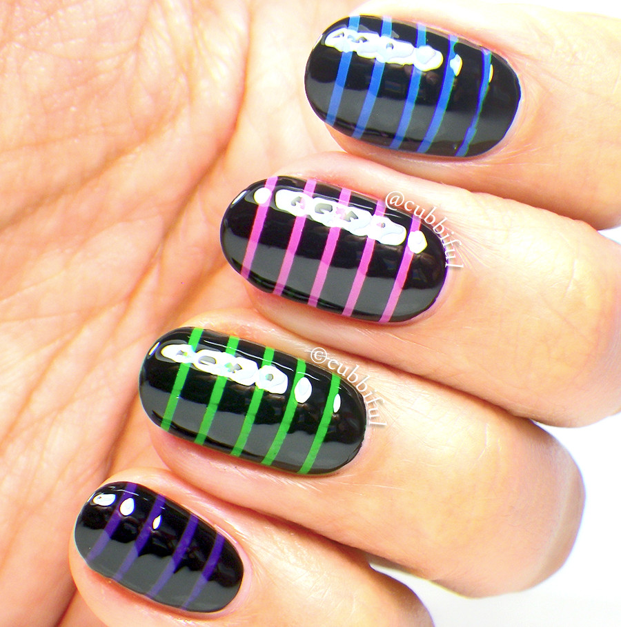 Nail Designs With Stripes
 cubbiful Skittle Stripes Nail Art