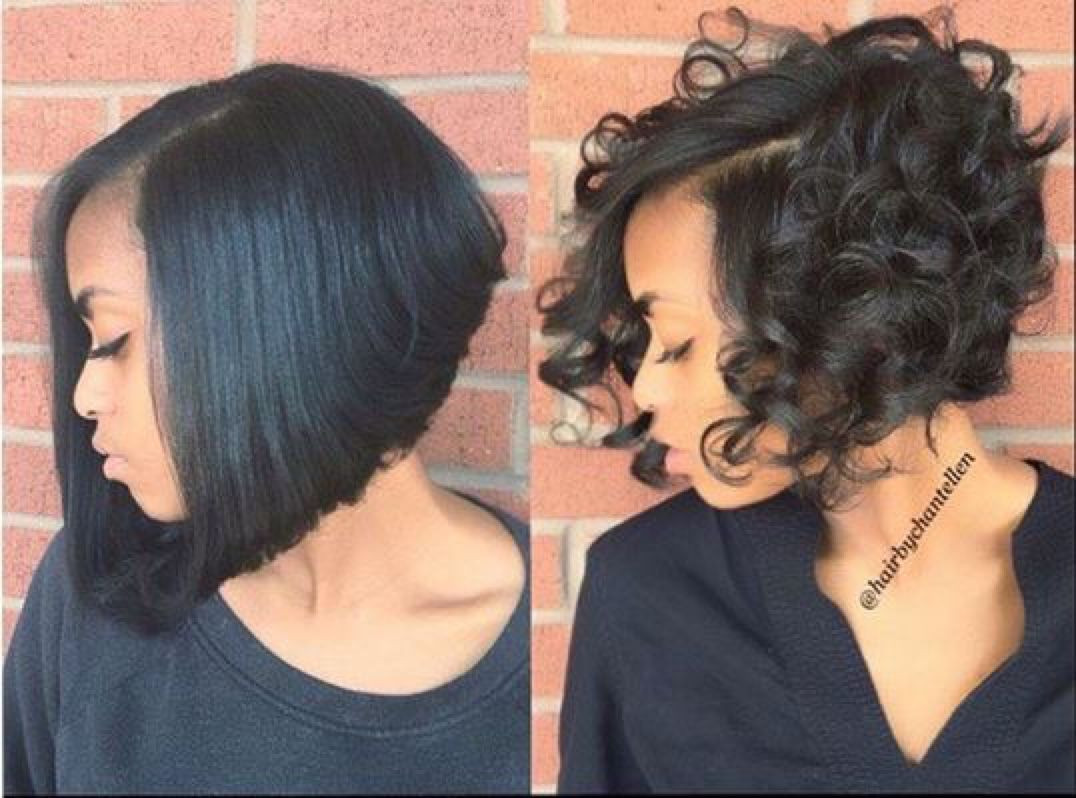 Natural Hair Bob Hairstyles
 Silk pressed natural hair then curled Follow for more