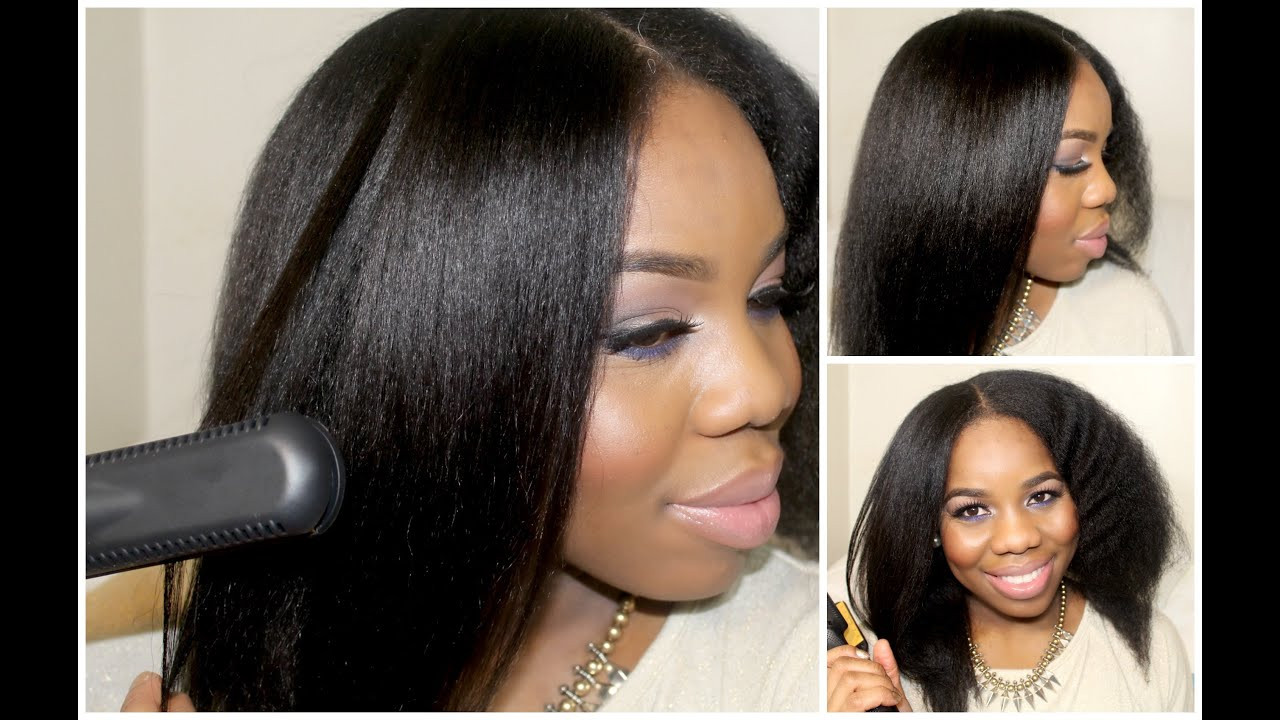 Natural Straight Hairstyles
 From Curly to Straight Straightening my Natural Hair