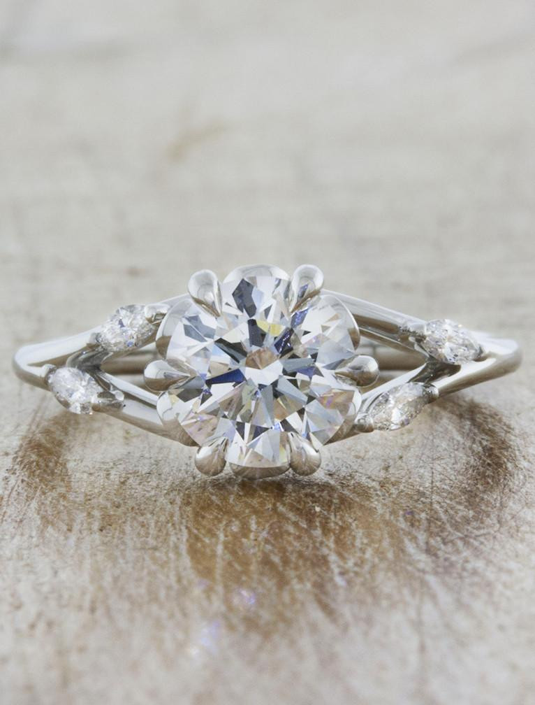 Nature Inspired Wedding Rings
 Anya Nature Inspired Rose Gold Engagement Ring