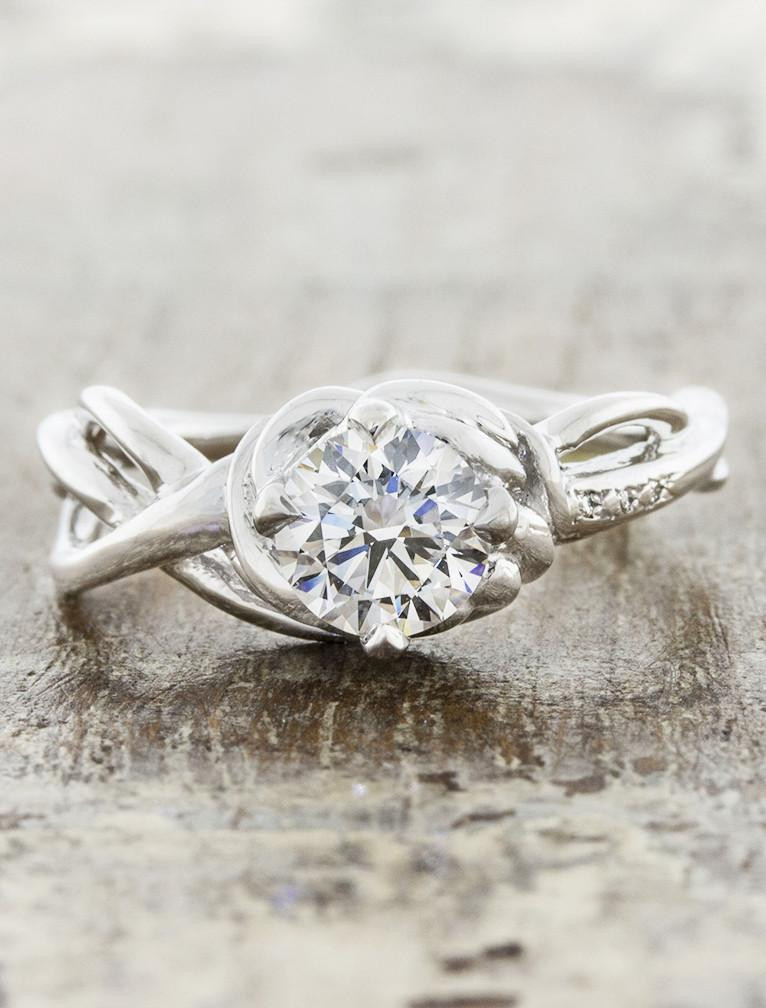 Nature Inspired Wedding Rings
 Landress Sculptural Organic Shaped Diamond Ring