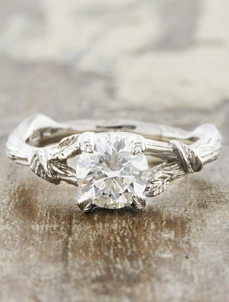 Nature Inspired Wedding Rings
 Adelia Nature Inspired Diamond Engagement Ring