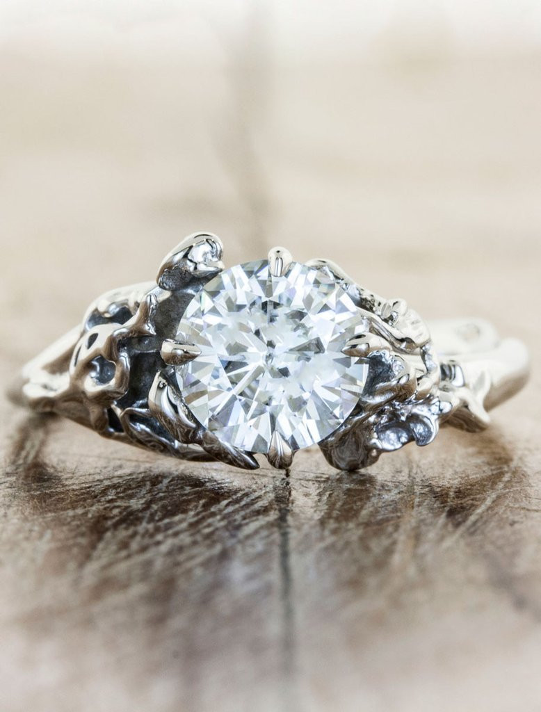 Nature Inspired Wedding Rings
 Devi Rose & Floral Diamond Engagement Ring