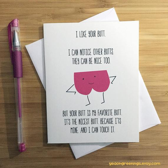 Naughty Gift Ideas For Boyfriend
 Touch My Butt Card Funny Love Card y Card Naughty Card