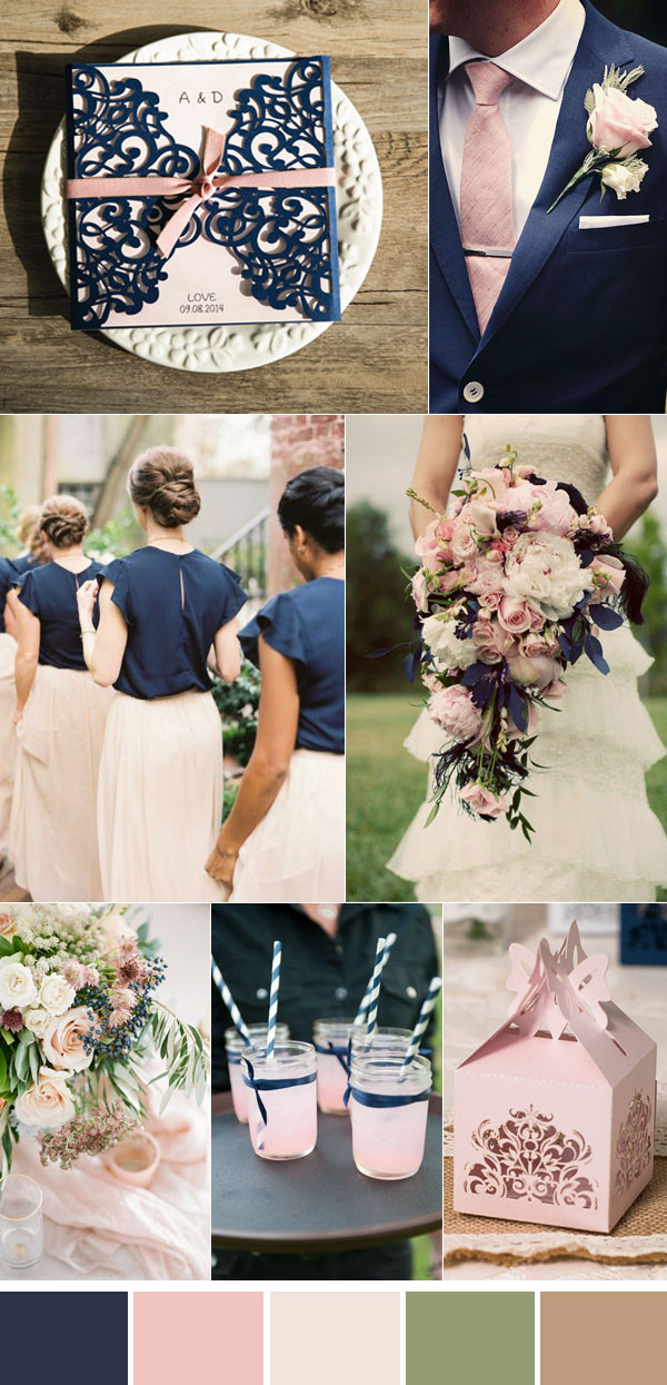 Navy Blue Wedding Color Schemes
 20 Fabulous Ideas For An Elegant Navy And Pink Wedding