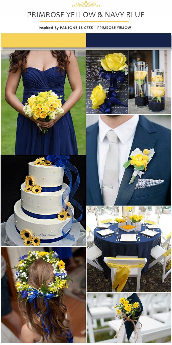 Navy Blue Wedding Color Schemes
 Pantone Inspired Yellow Wedding Color Ideas for Spring and