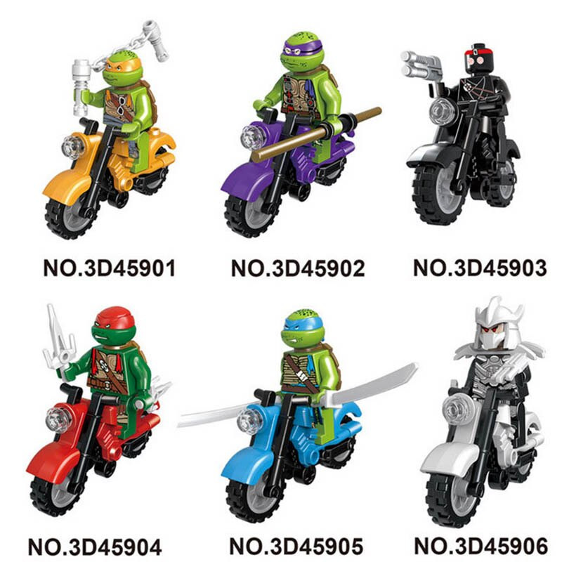 Ninja Turtle Gifts For Kids
 1pcs Ninja Figure Turtle With Motorcycle Building Blocks