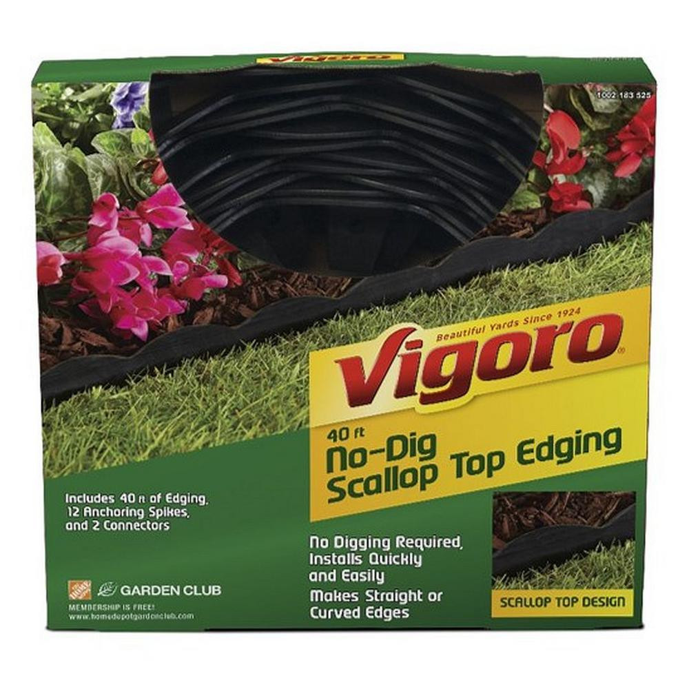 No Digging Landscape Edging
 Vigoro 40 ft Scalloped No Dig Edging Kit 3011 40HD 4
