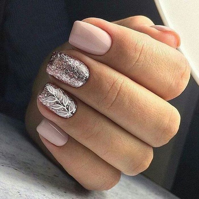 Nude Nails With Gold Glitter
 1001 ideas for nail designs suitable for every nail shape