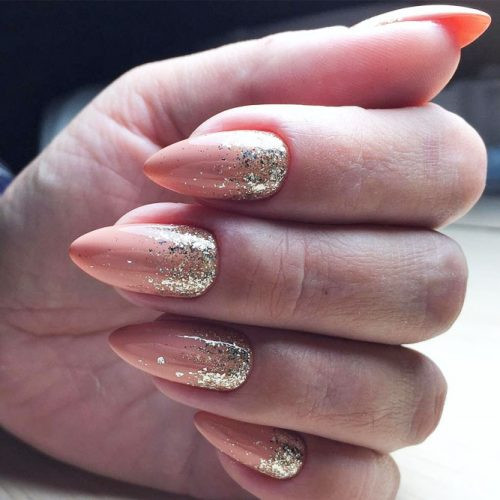 Nude Nails With Gold Glitter
 27 Nude Nails Designs Ideas For Your New Style