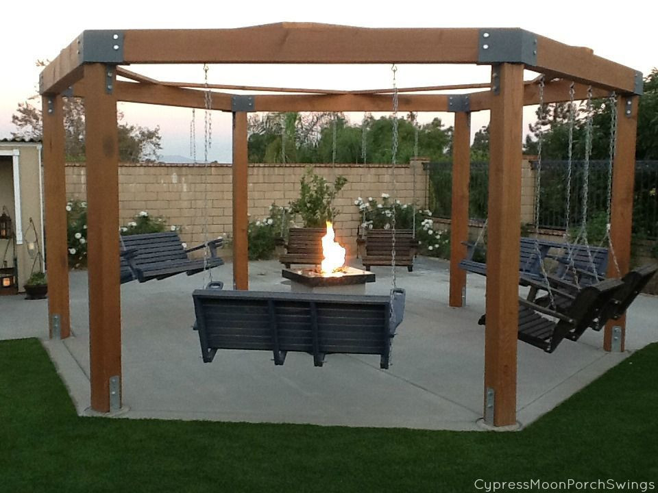 Octagon Fire Pit Swing Plans
 Porch Swing Fire Pit home