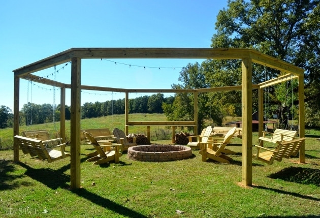 Octagon Fire Pit Swing Plans
 Octagon Fire Pit With Swings Fire Pit Ideas