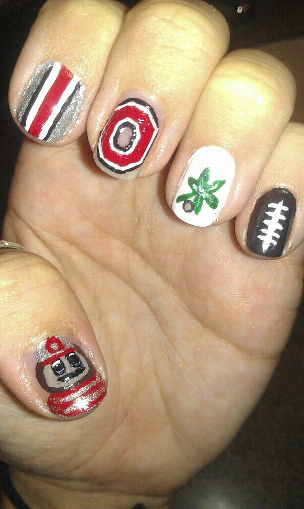 Ohio State Nail Art
 osu ohio state football buckeye nail art My Nails