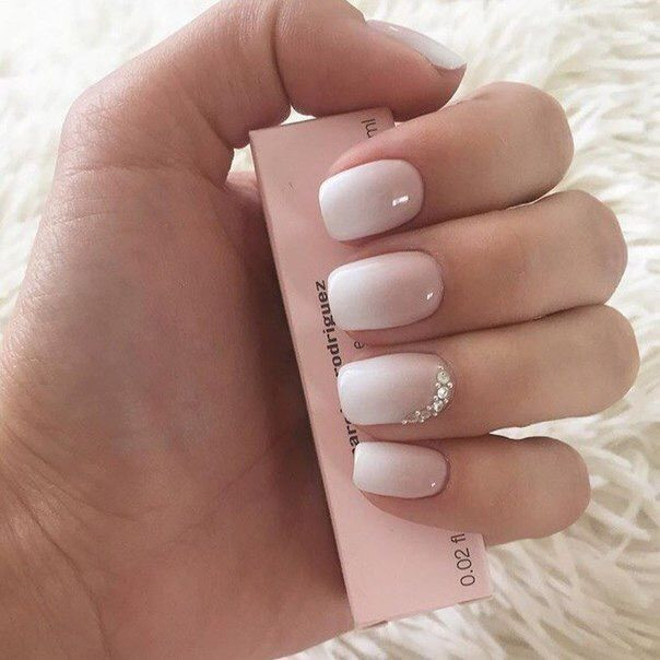 Ombre Wedding Nails
 Ombre and accent nail Nail Art