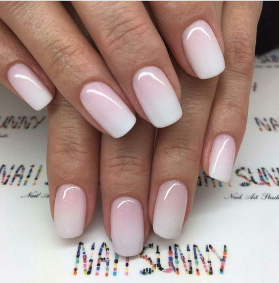 Ombre Wedding Nails
 Picture ombre pink and white nails for a frosty look of