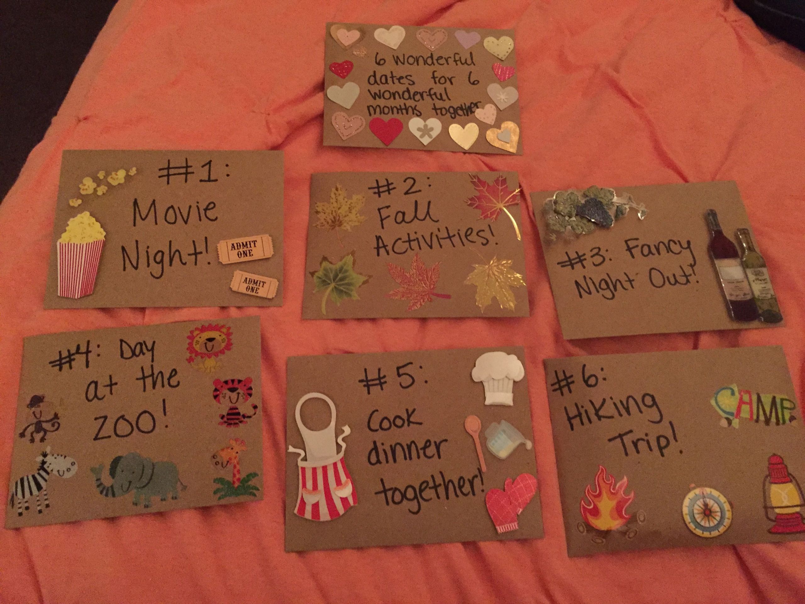 One Month Anniversary Gift Ideas For Him
 6 month anniversary t for my boyfriend 6 dates for 6