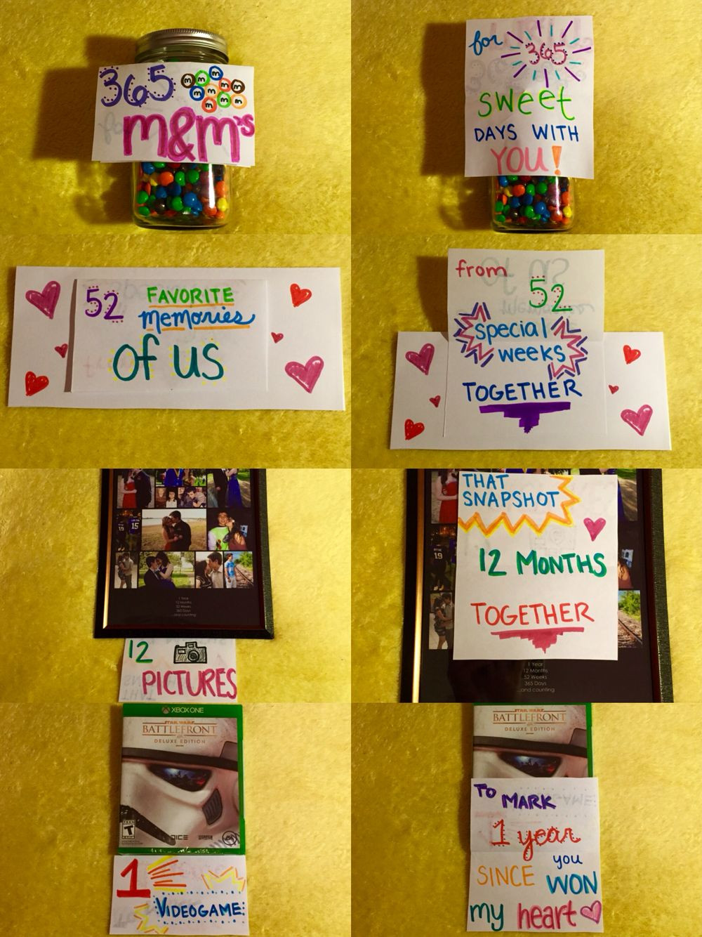 One Month Anniversary Gift Ideas For Him
 Made for my boyfriend for our 1 year anniversary