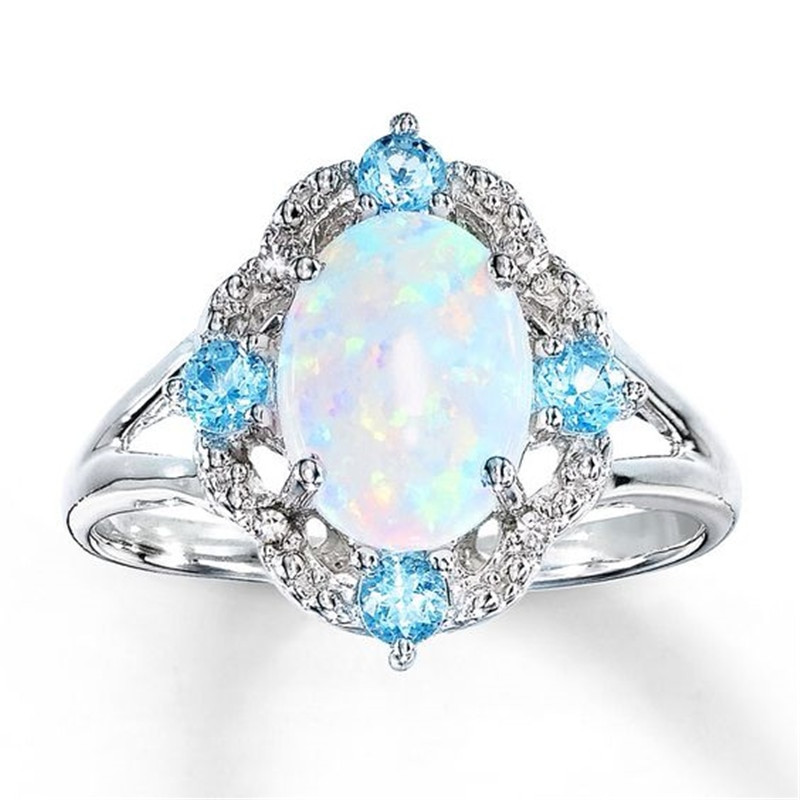 Opal Wedding Rings For Women
 Fire Opal Wedding Rings for Women Fashion Jewelry Blue