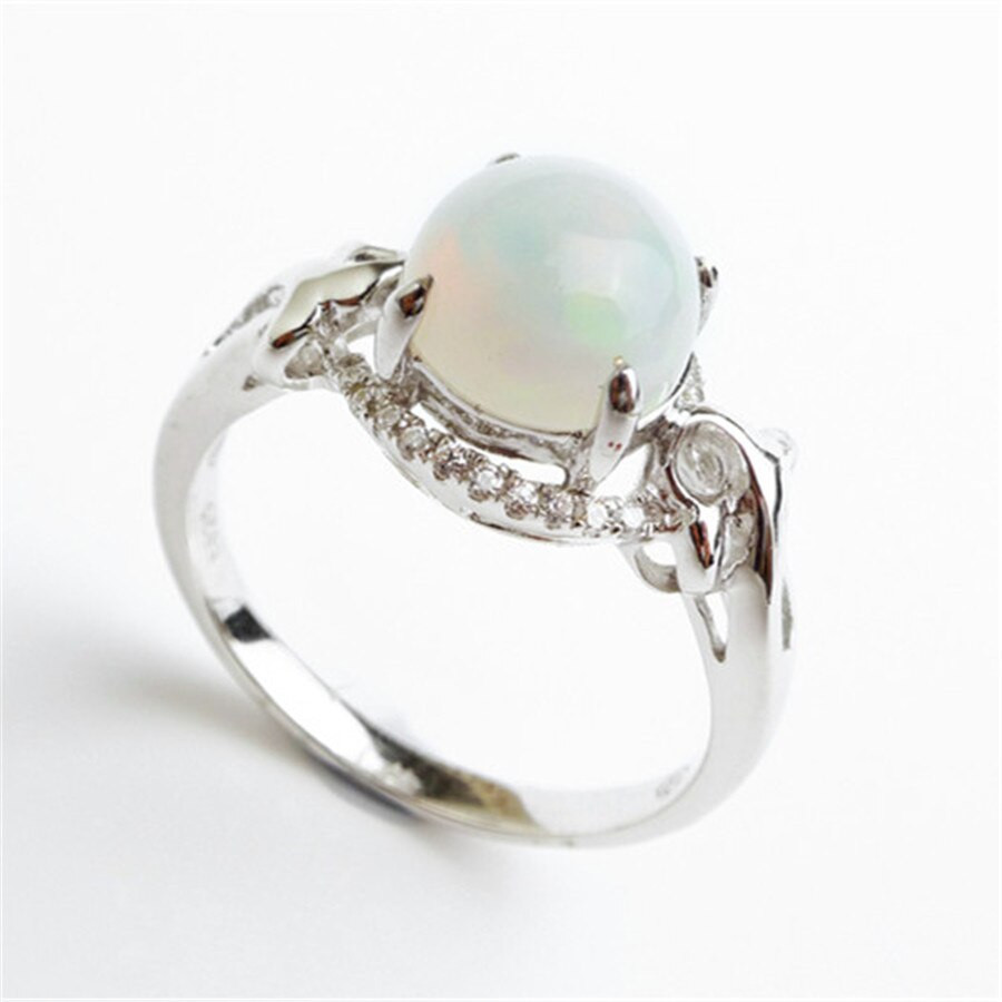 Opal Wedding Rings For Women
 Party Wedding 925 Sterling Silver Jewelry Rings For Women